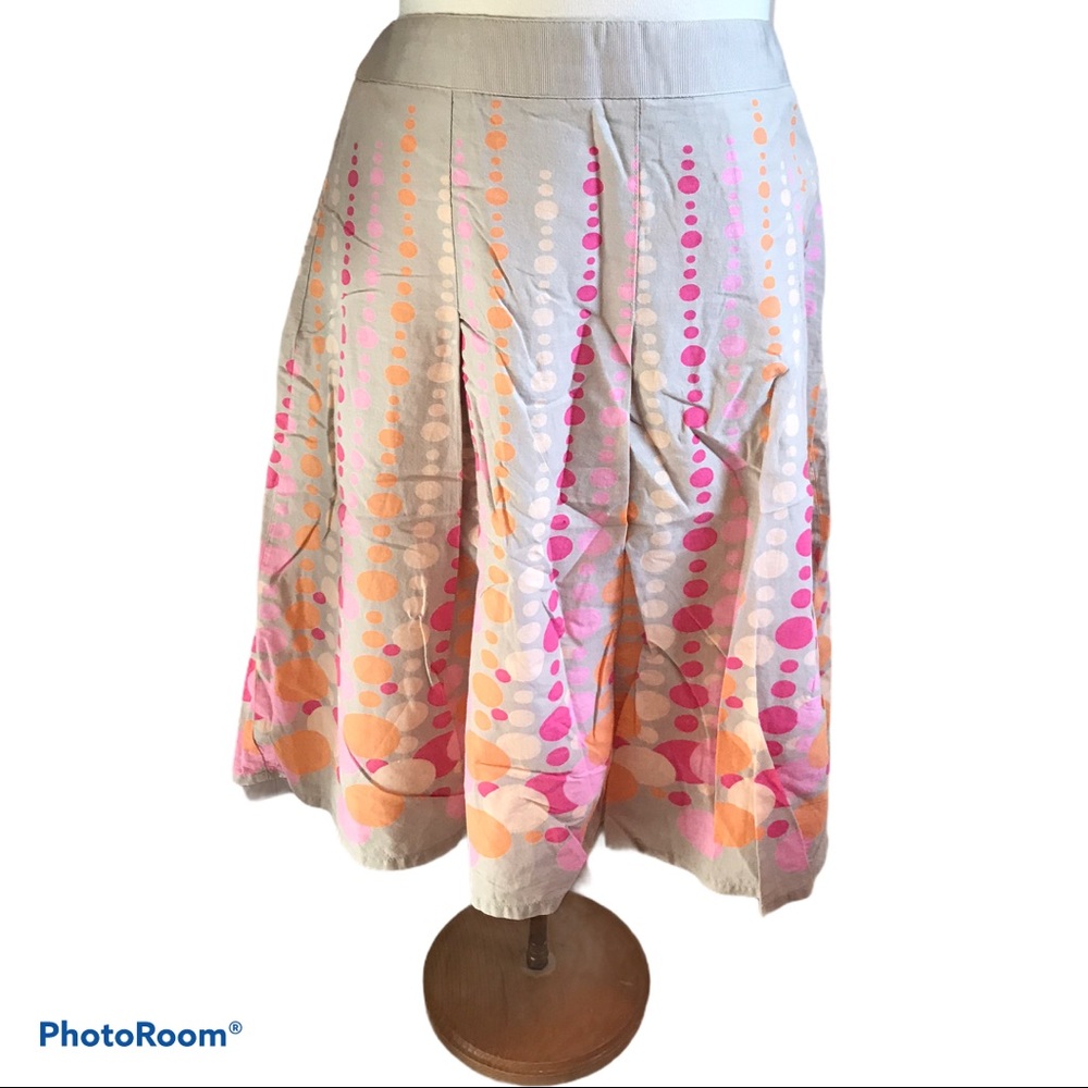 Hillary & Hanson Pink, Orange & Beige ALine Skirt